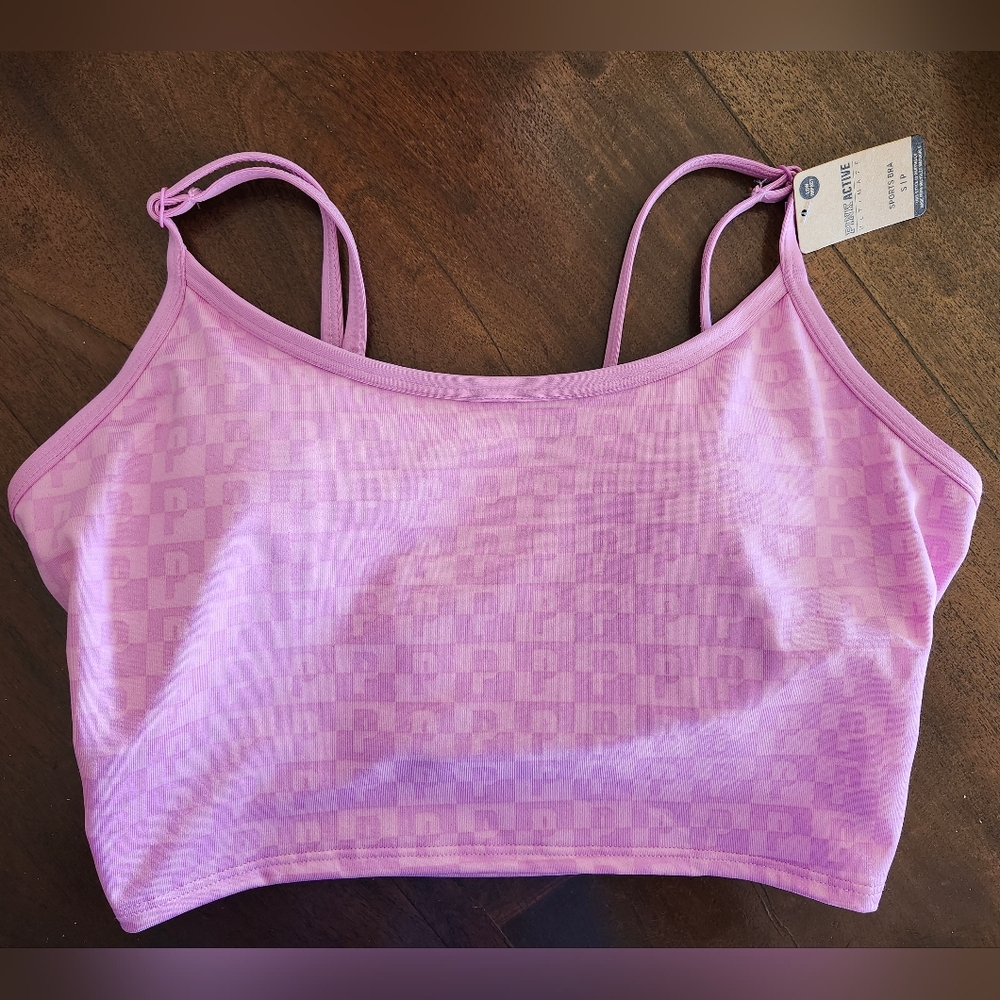 Pink Active Ultimate by Victoria Secret pink checkered Sports Bra Size S